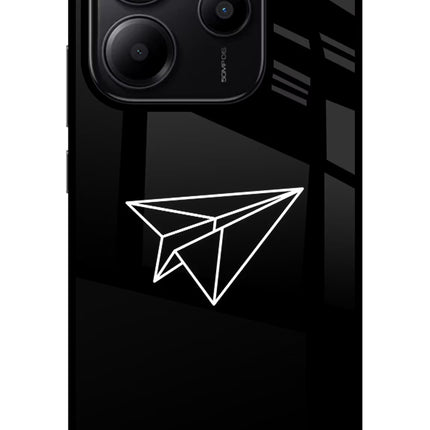 Paper Plane White Redmi Note 14 5G Glass Case