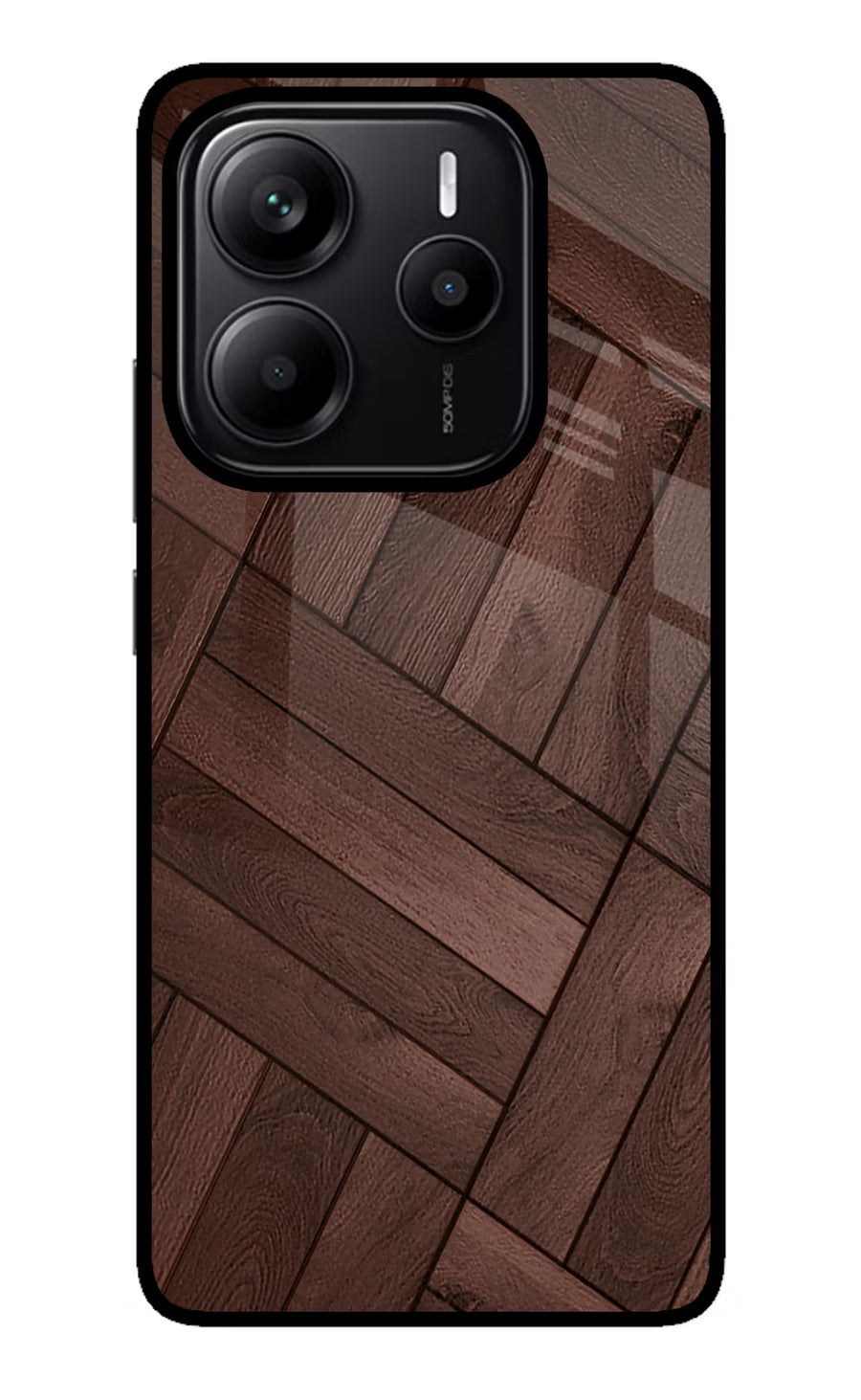 Wooden Texture Design Redmi Note 14 5G Back Cover, Metal case