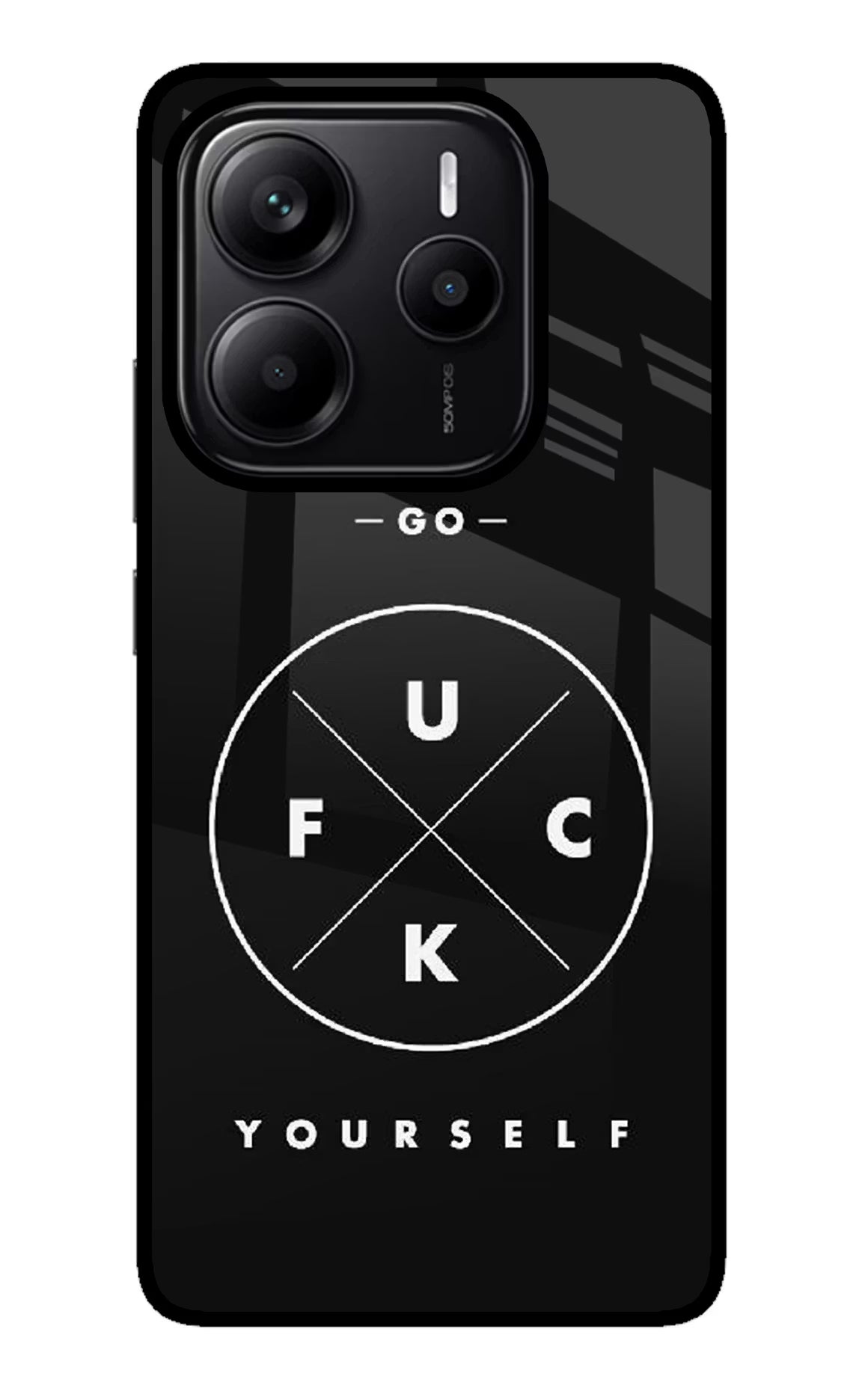 Go Fuck Yourself Redmi Note 14 5G Glass Case Back Cover by Casekaro