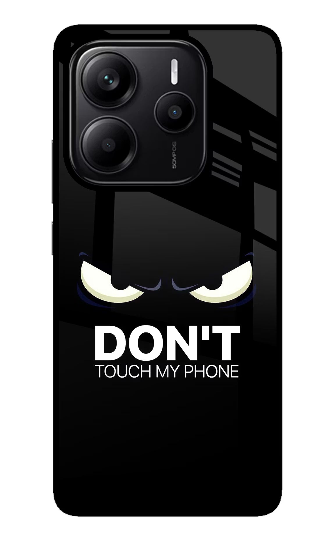 Don'T Touch My Phone Redmi Note 14 5G Glass Case Back Cover by Casekaro