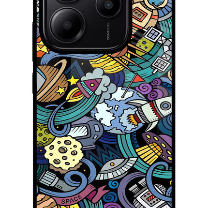 Space Abstract Redmi Note 14 5G Glass Case