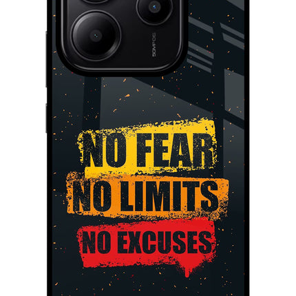 No Fear No Limits No Excuse Redmi Note 14 5G Glass Case