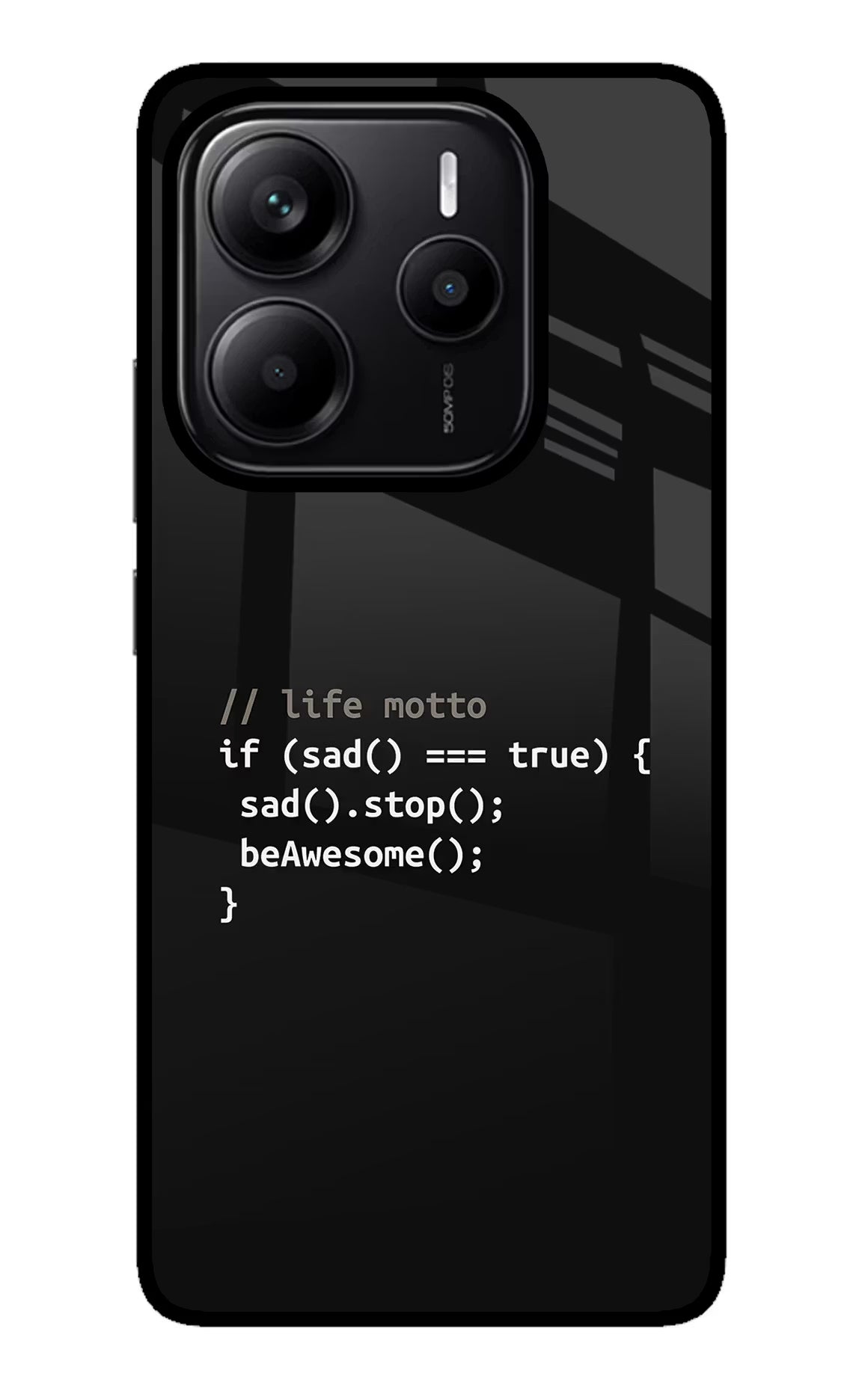 Life Motto Code Redmi Note 14 5G Glass Case Back Cover by Casekaro