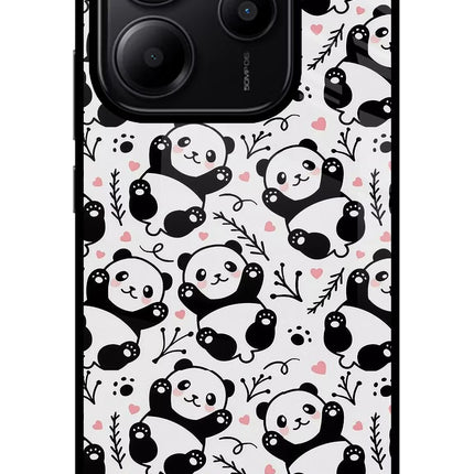 Cute Panda Redmi Note 14 5G Glass Case