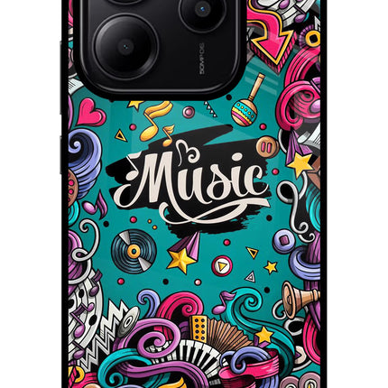 Music Graffiti Redmi Note 14 5G Glass Case