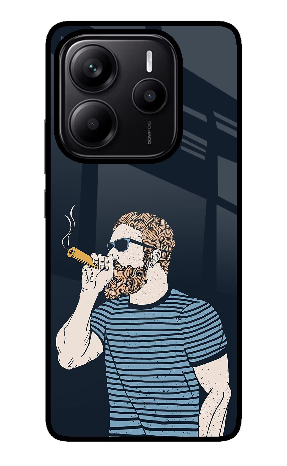 Smoking Redmi Note 14 5G Glass Case Back Cover by Casekaro