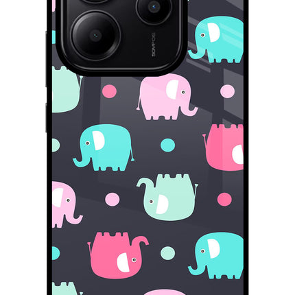 Elephants Redmi Note 14 5G Glass Case