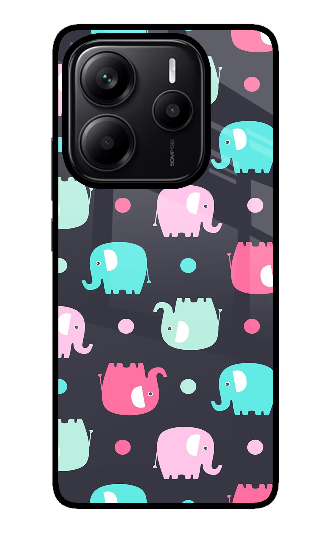 Elephants Redmi Note 14 5G Glass Case