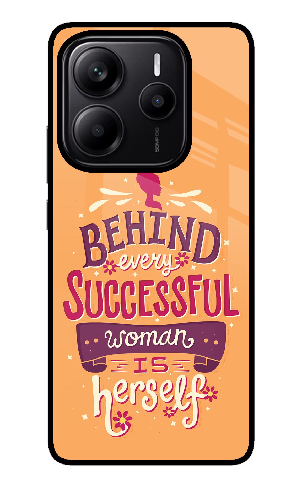 Behind Every Successful Woman There Is Herself Redmi Note 14 5G Glass Case