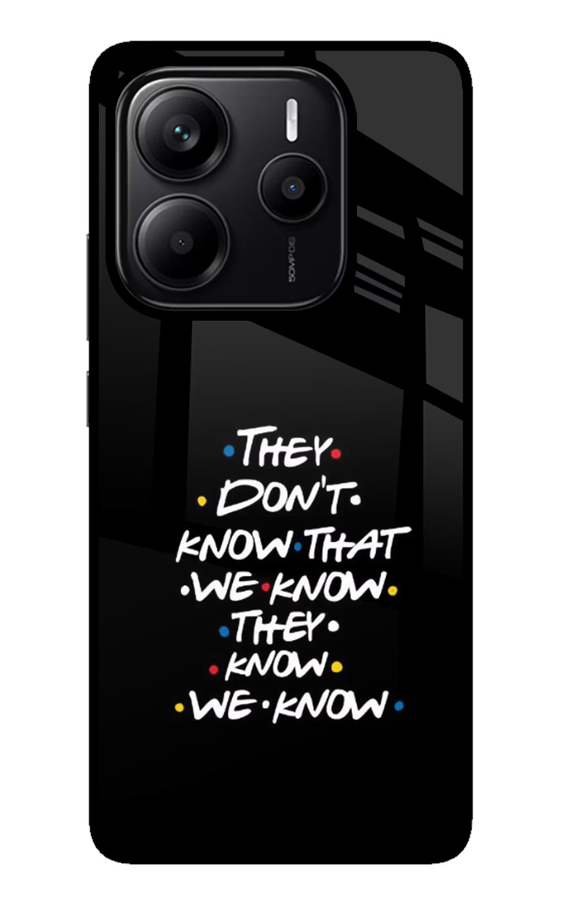 FRIENDS Dialogue Redmi Note 14 5G Glass Case Back Cover by Casekaro