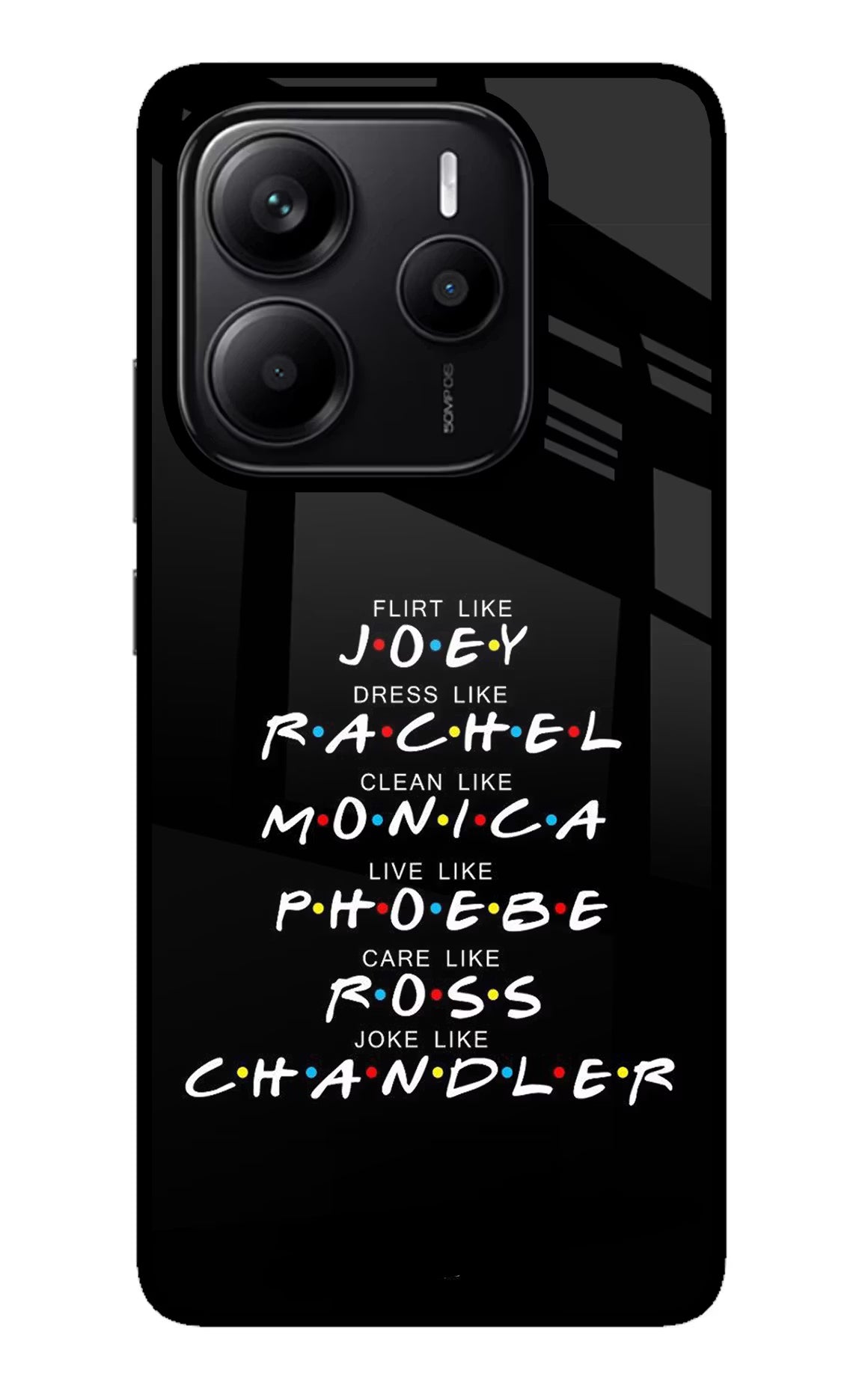 FRIENDS Character Redmi Note 14 5G Glass Case Back Cover by Casekaro