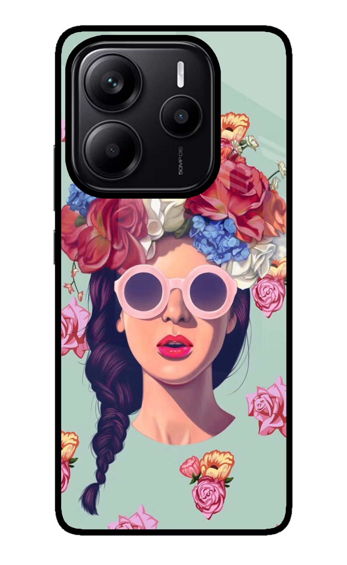 Pretty Girl Redmi Note 14 5G Glass Case Back Cover by Casekaro