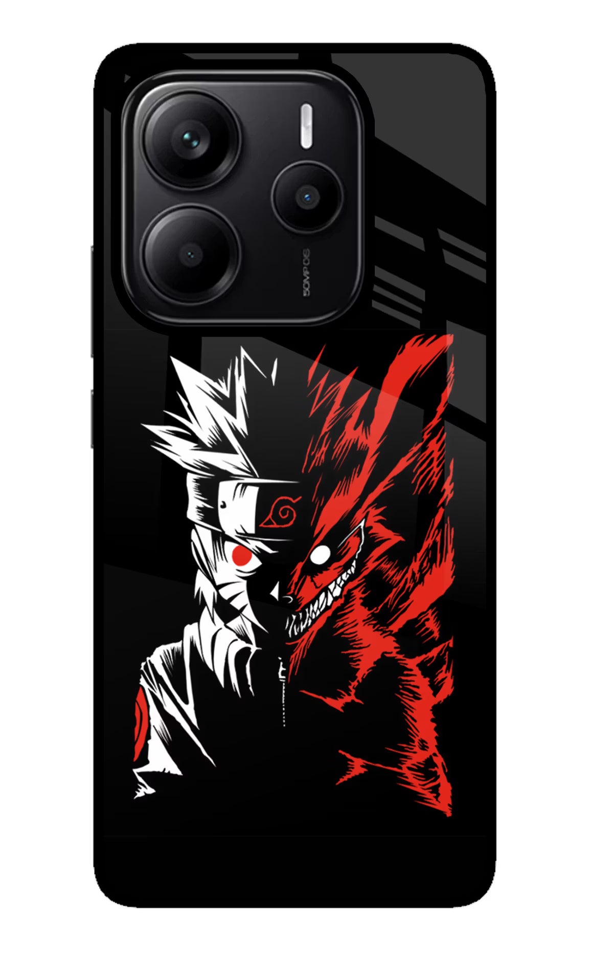 Naruto Two Face Redmi Note 14 5G Glass Case Back Cover by Casekaro