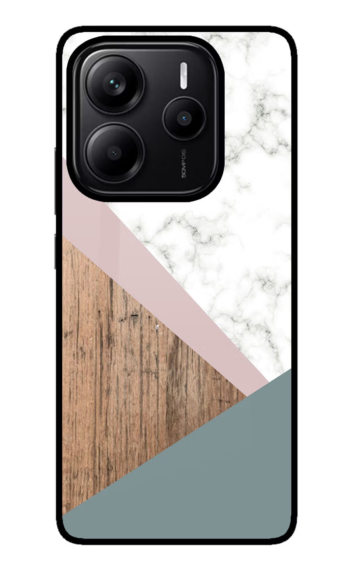 Marble wood Abstract Redmi Note 14 5G Glass Case Back Cover by Casekaro