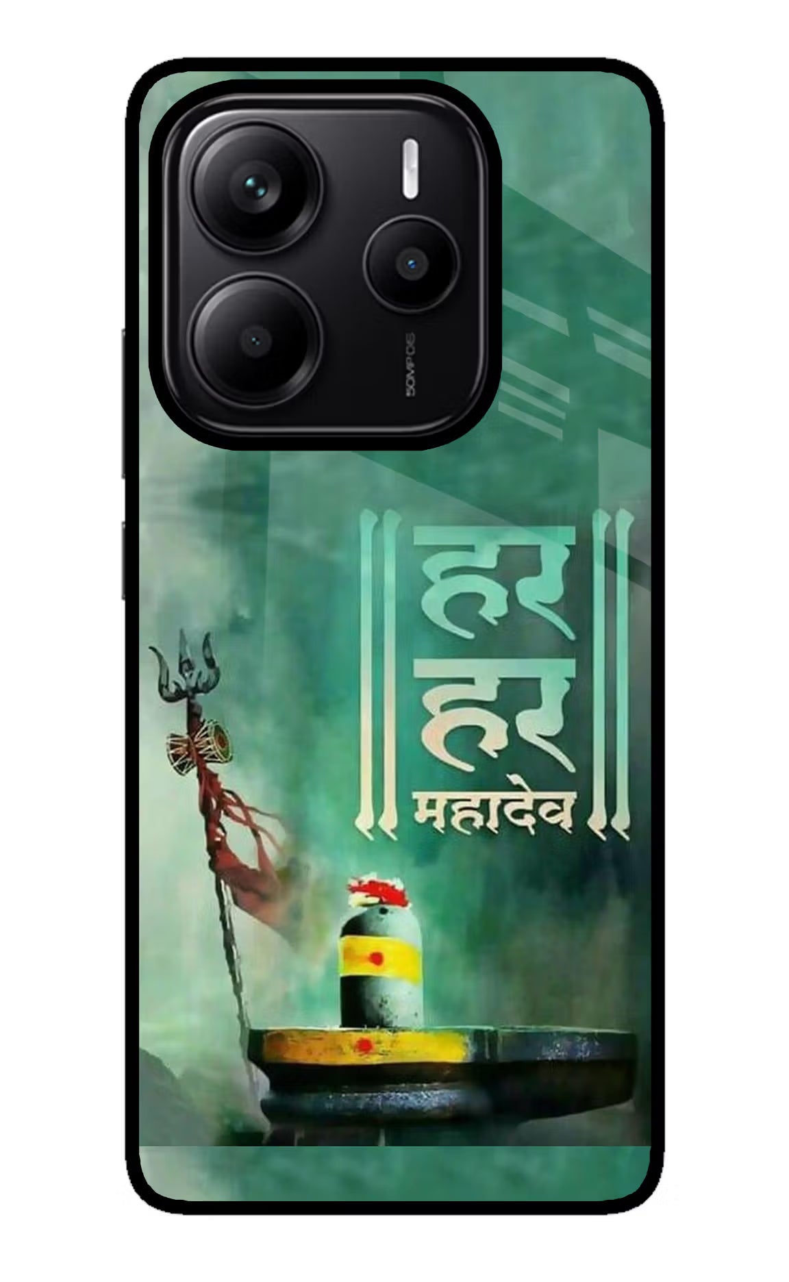 Har Har Mahadev Shivling Redmi Note 14 5G Glass Case Back Cover by Casekaro
