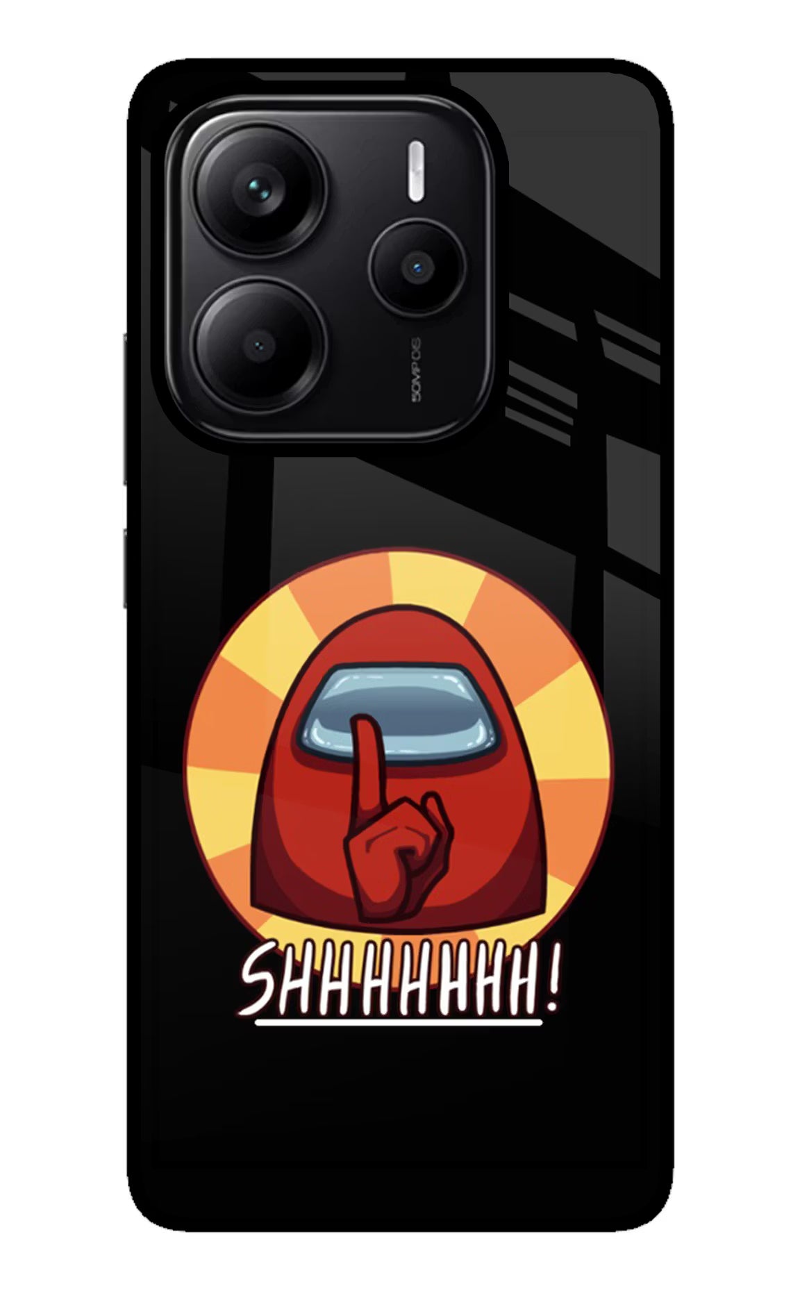 Among Us Shhh! Redmi Note 14 5G Glass Case Back Cover by Casekaro