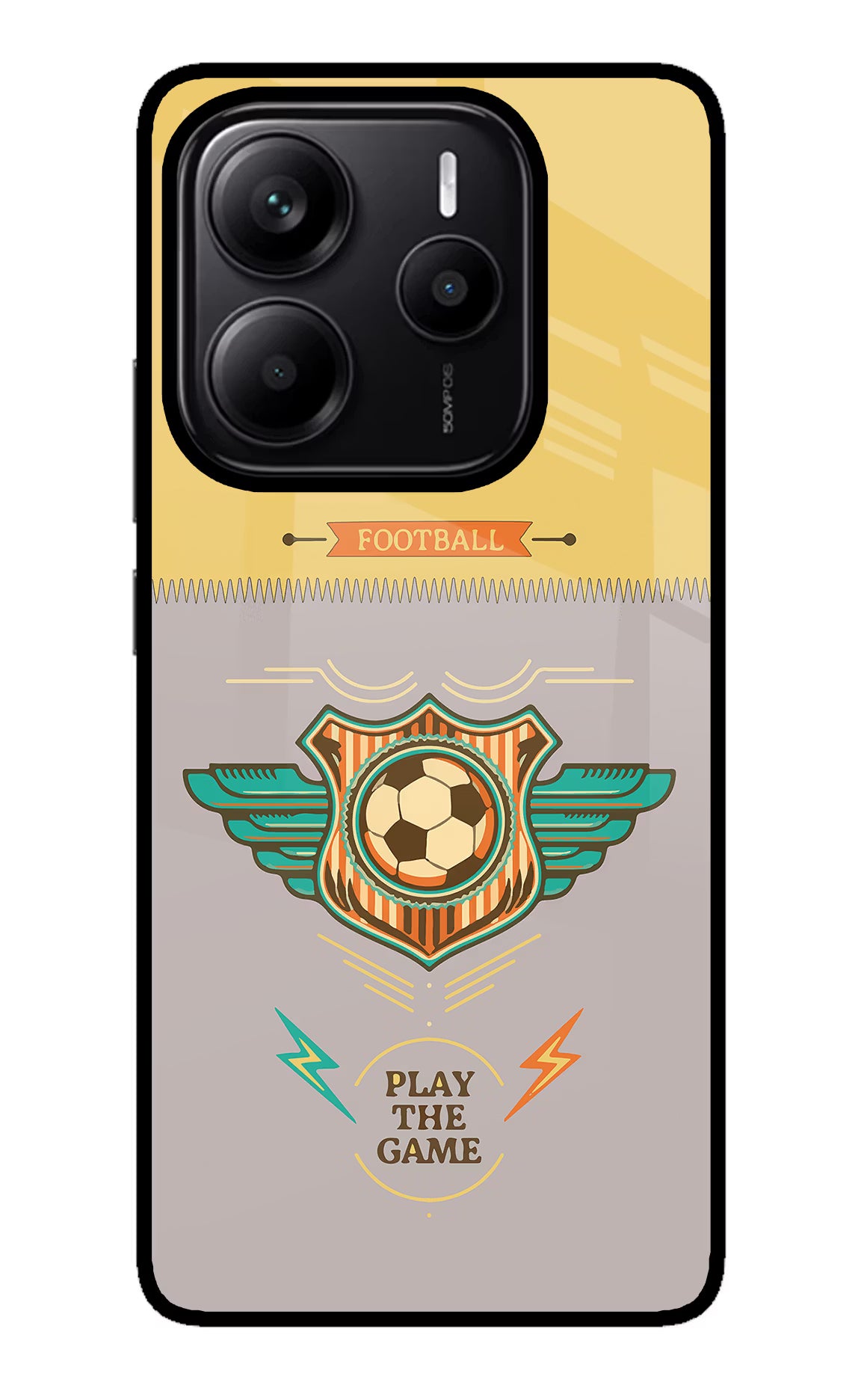 Football Redmi Note 14 5G Glass Case Back Cover by Casekaro