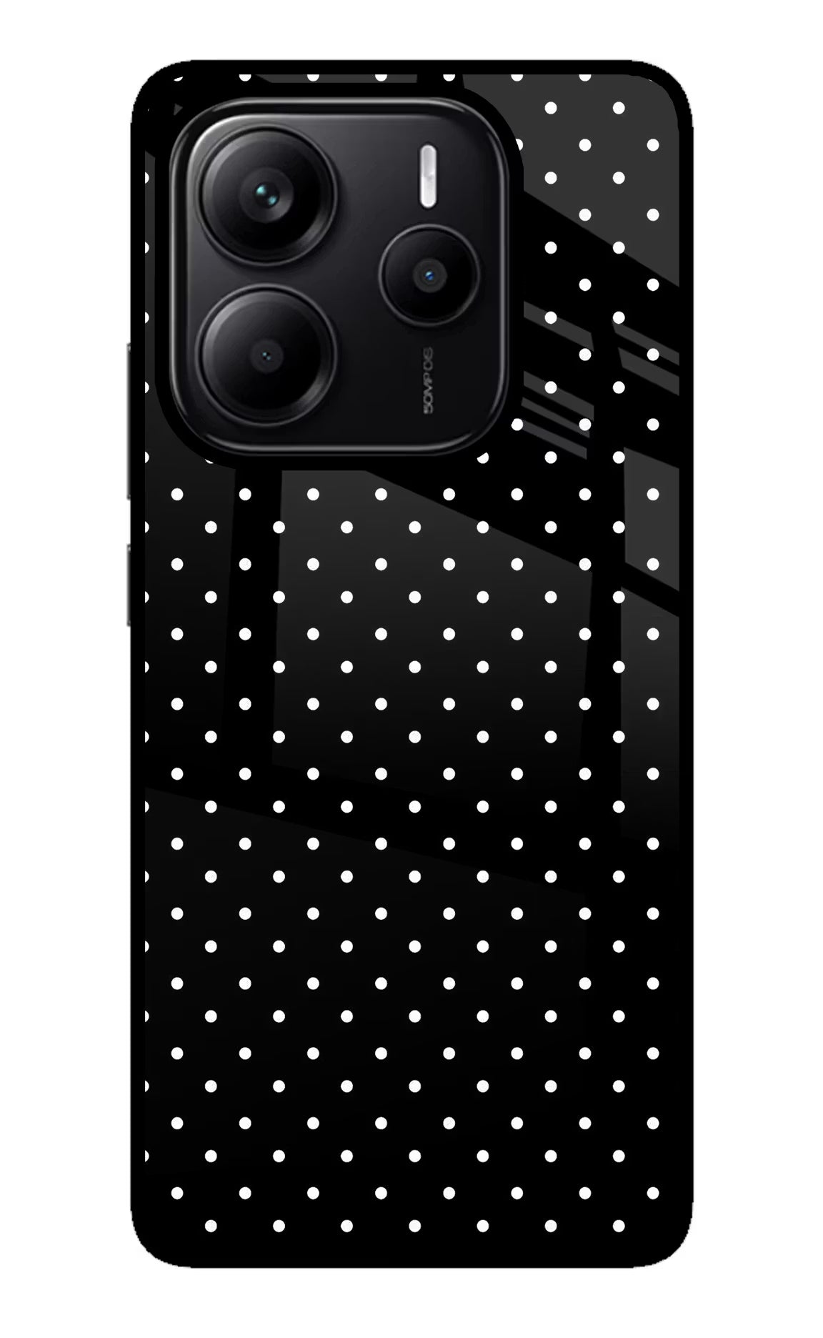 White Dots Redmi Note 14 5G Glass Case Back Cover by Casekaro