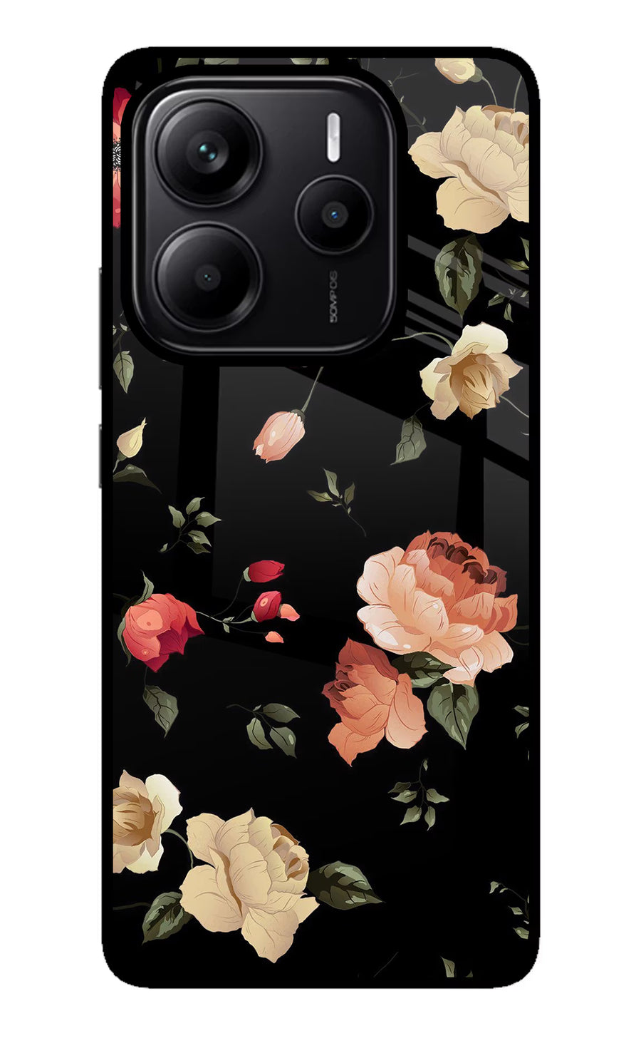 Flowers Redmi Note 14 5G Back Cover, Metal case