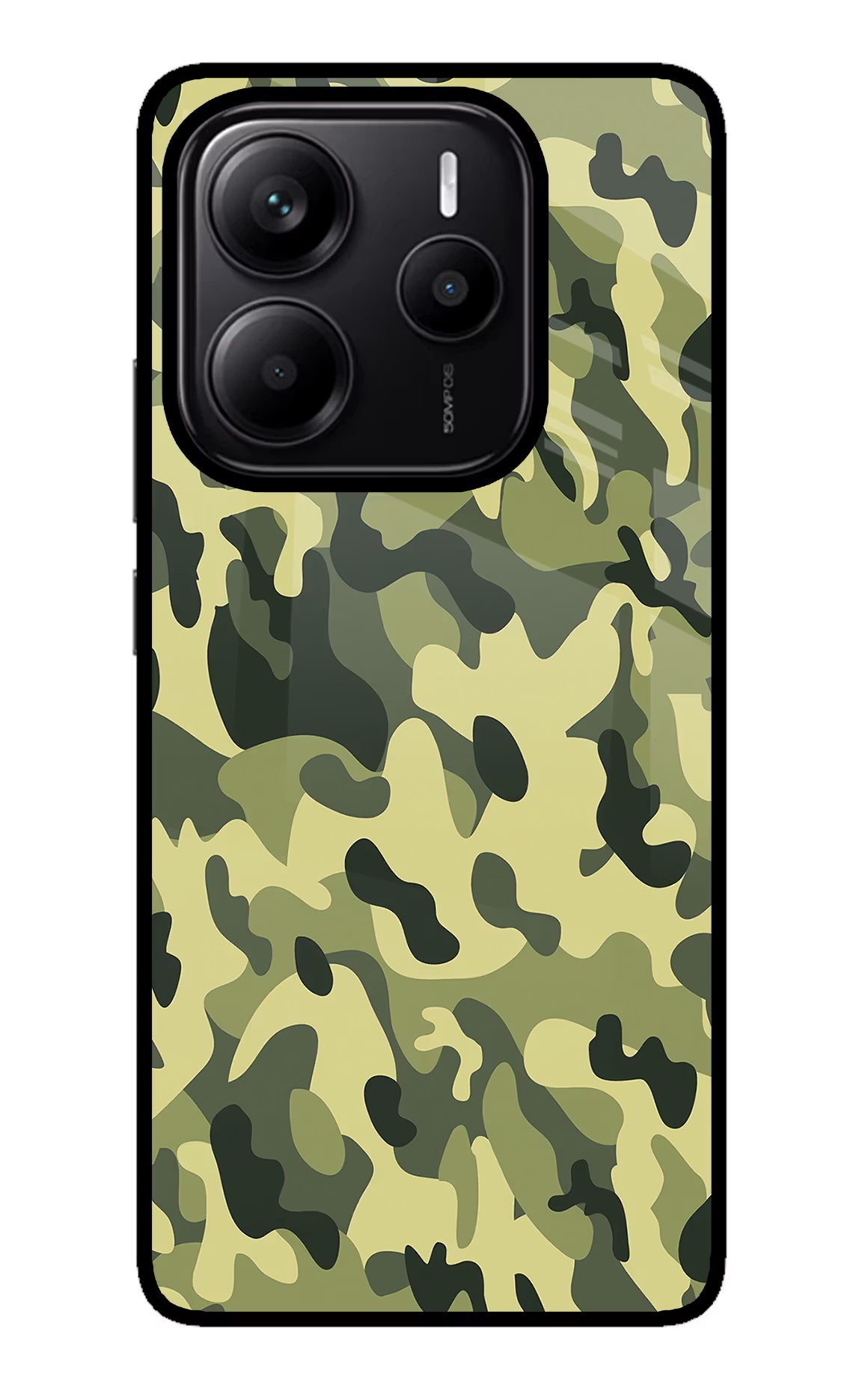 Camouflage Redmi Note 14 5G Glass Case Back Cover by Casekaro