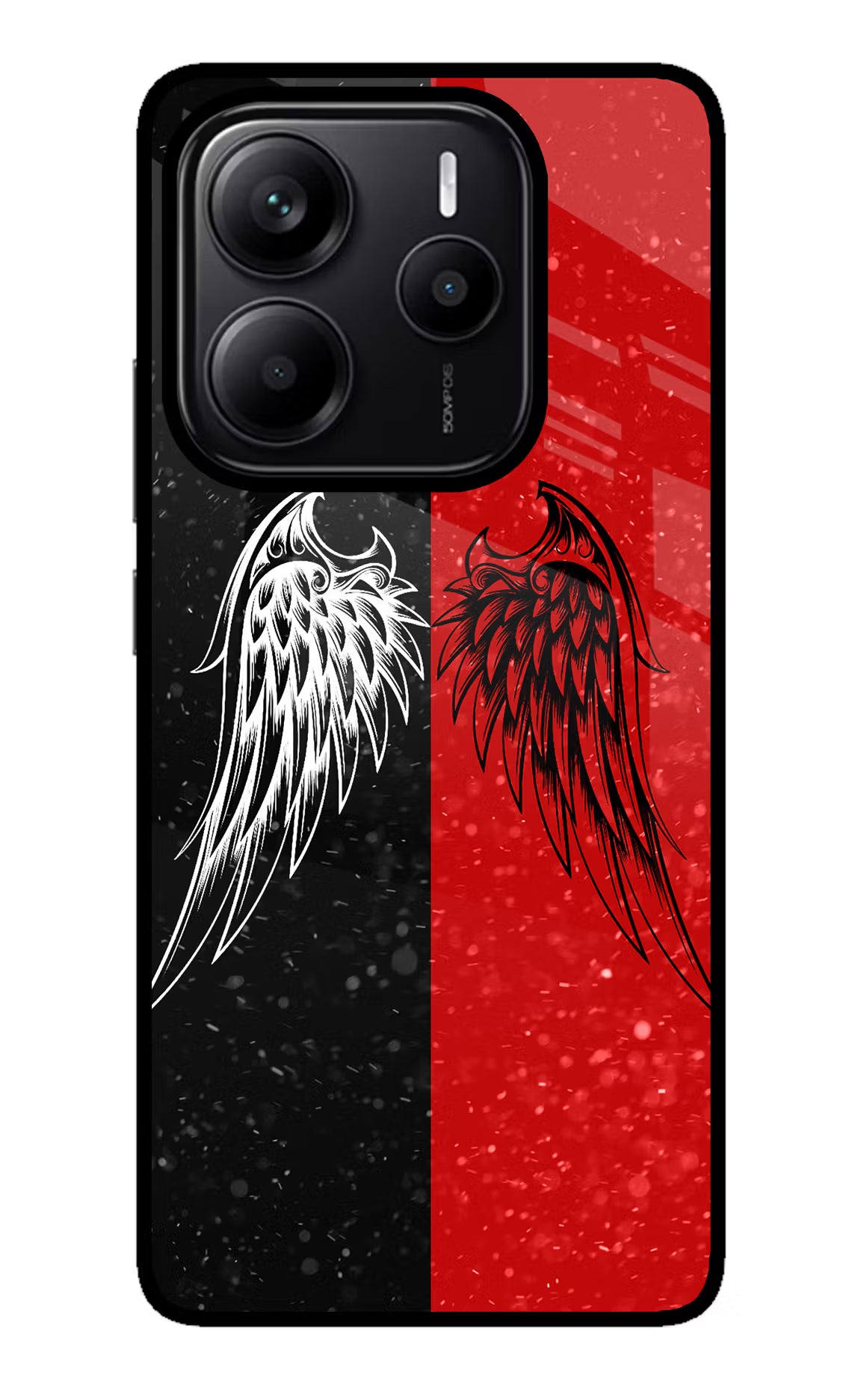 Wings Redmi Note 14 5G Glass Case Back Cover by Casekaro