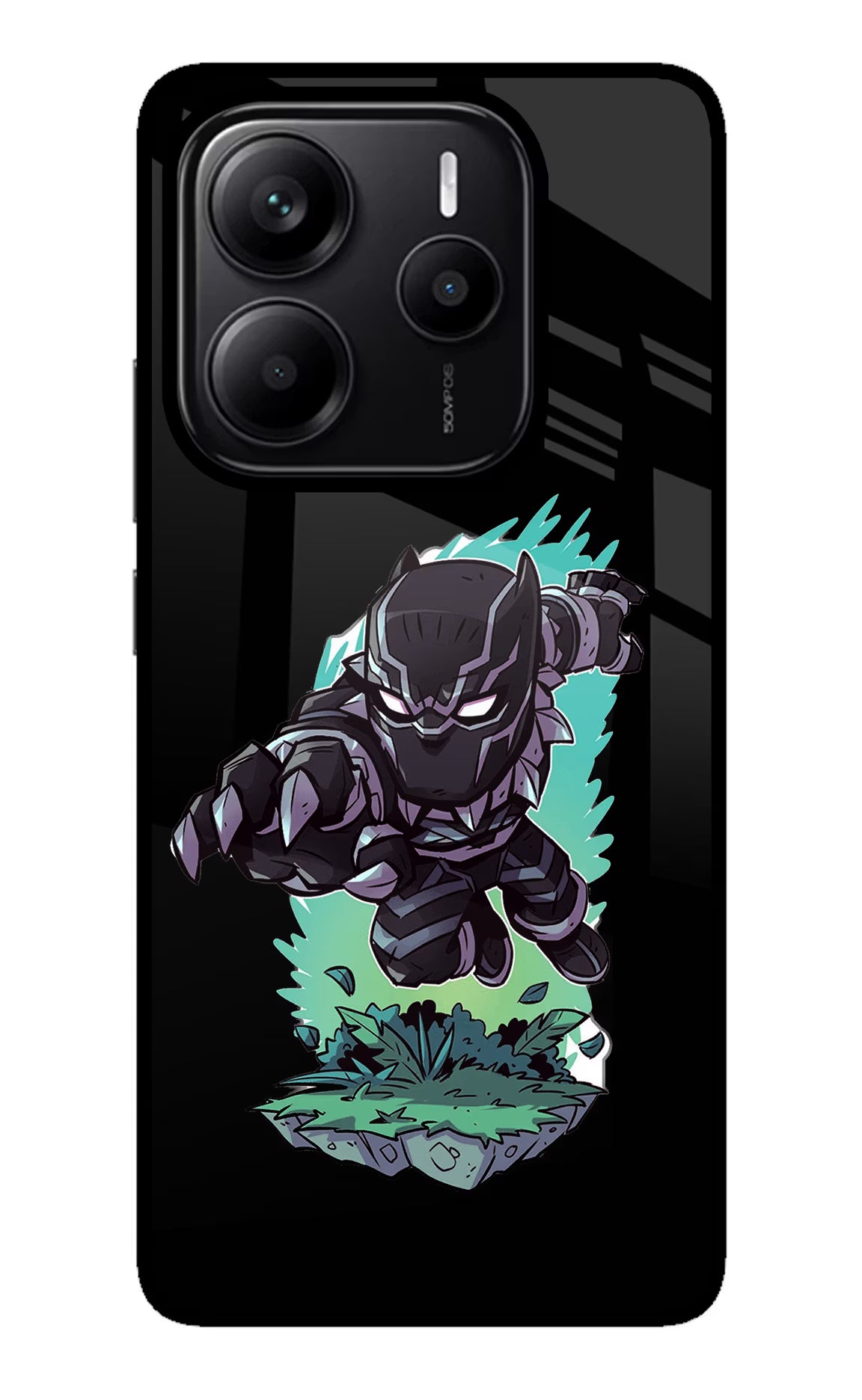 Black Panther Redmi Note 14 5G Glass Case Back Cover by Casekaro
