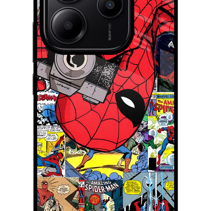 Spider Man Redmi Note 14 5G Glass Case Back Cover by Casekaro
