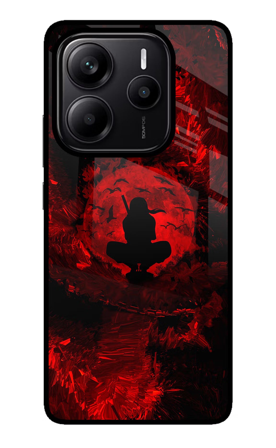 Itachi Uchiha Redmi Note 14 5G Glass Case Back Cover by Casekaro