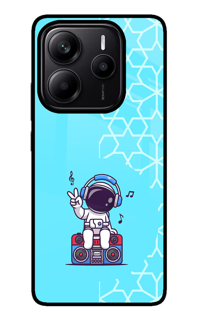 Cute Astronaut Chilling Redmi Note 14 5G Glass Case
