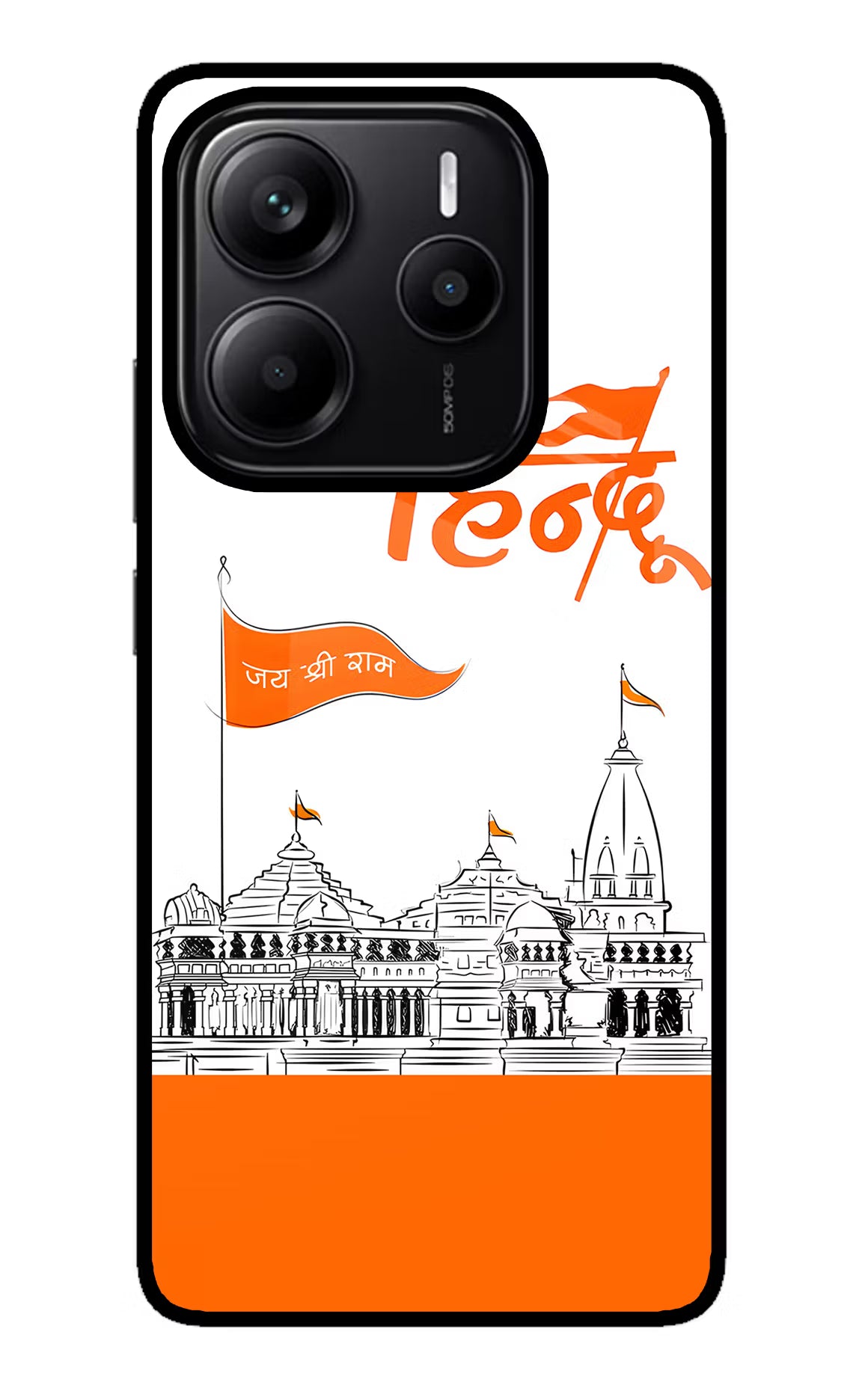 Jai Shree Ram Hindu Redmi Note 14 5G Glass Case Back Cover by Casekaro