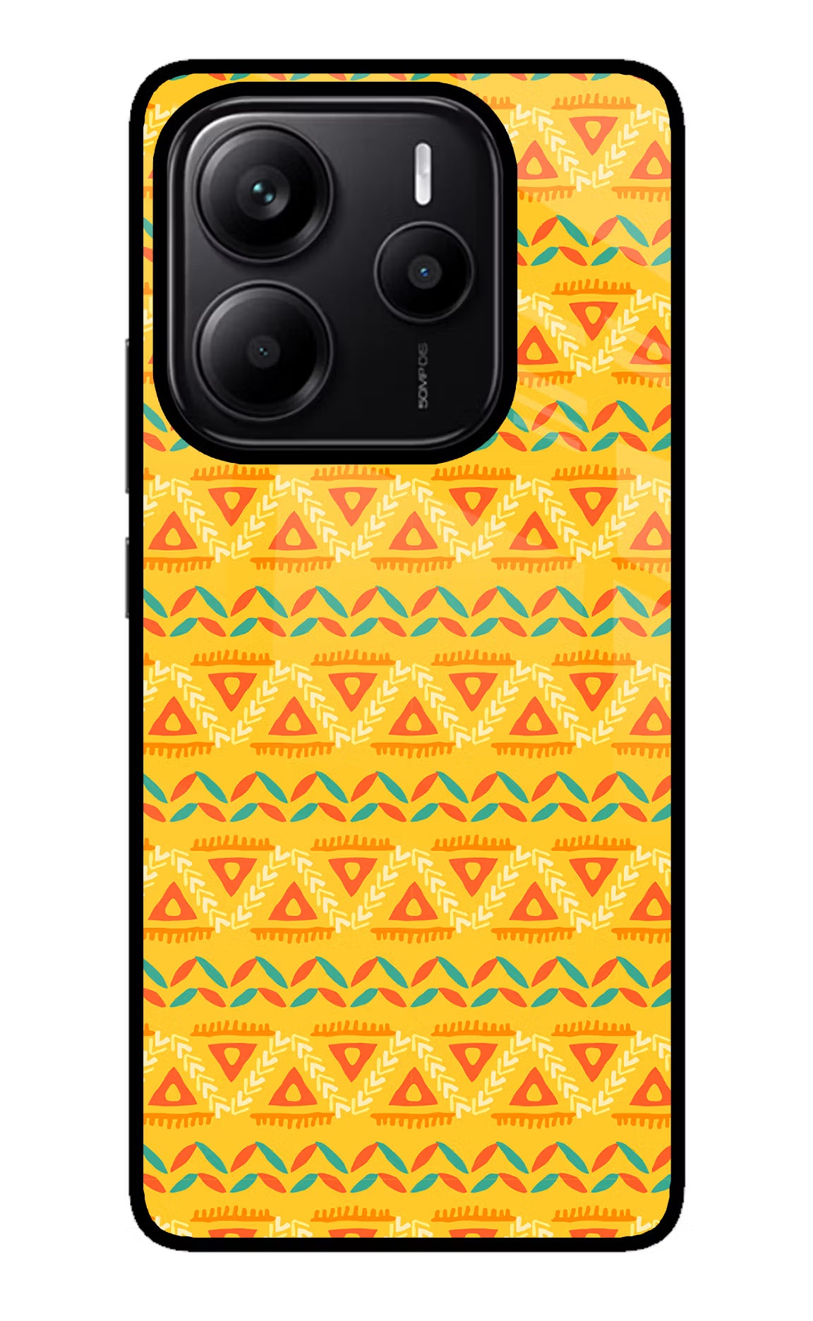 Tribal Pattern Redmi Note 14 5G Glass Case Back Cover by Casekaro