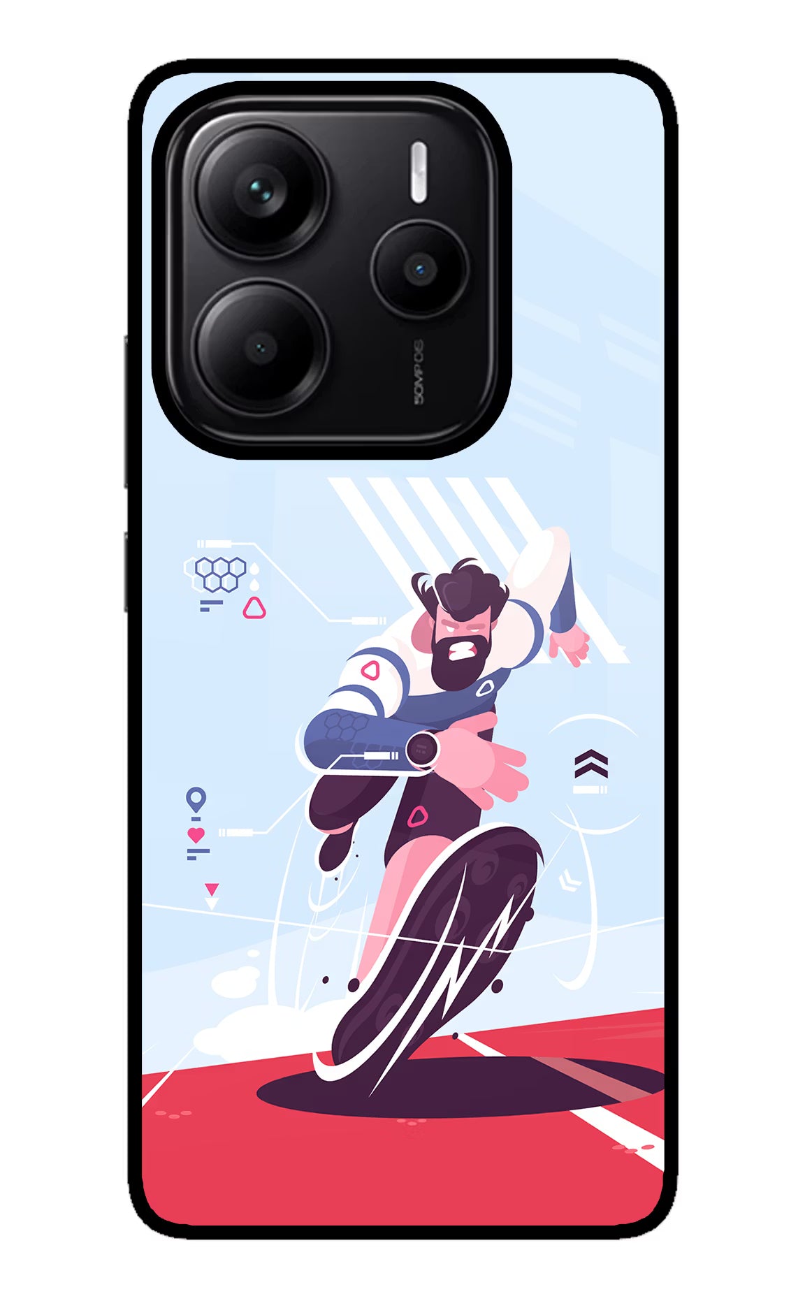 Run Pro Redmi Note 14 5G Glass Case Back Cover by Casekaro