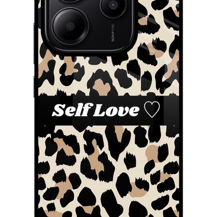 Leopard Print Self Love Redmi Note 14 5G Glass Case