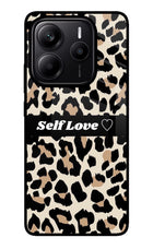 Leopard Print Self Love Redmi Note 14 5G Glass Case