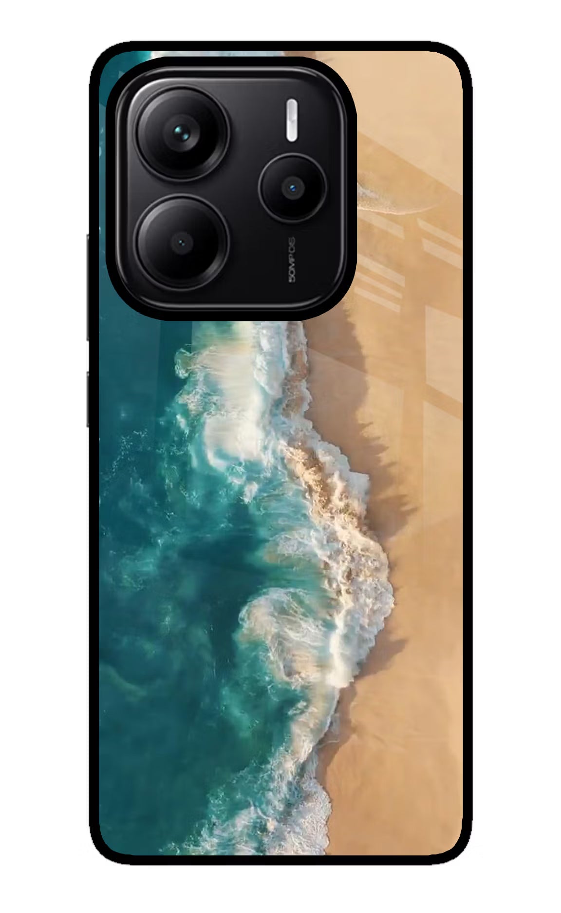 Ocean Beach Redmi Note 14 5G Glass Case Back Cover by Casekaro