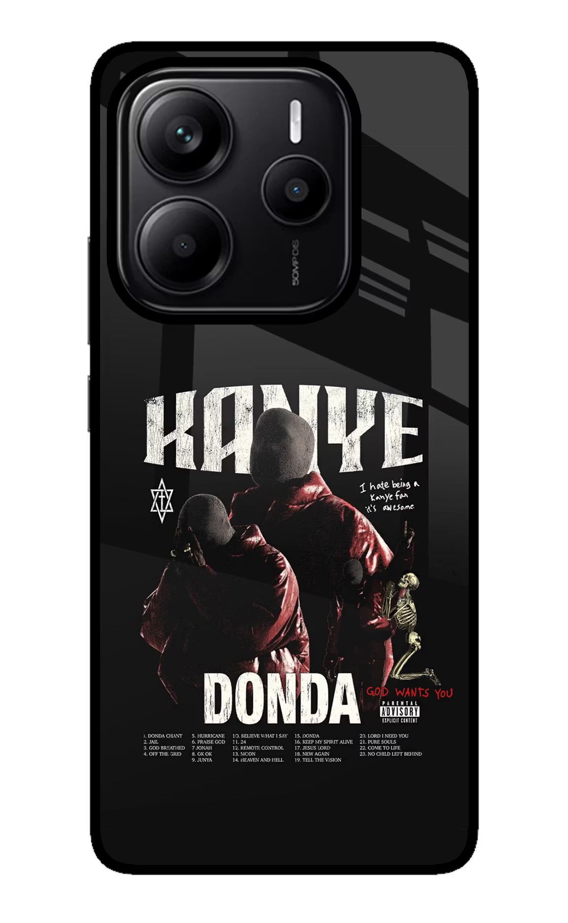 Donda Kanye West Redmi Note 14 5G Glass Case Back Cover by Casekaro
