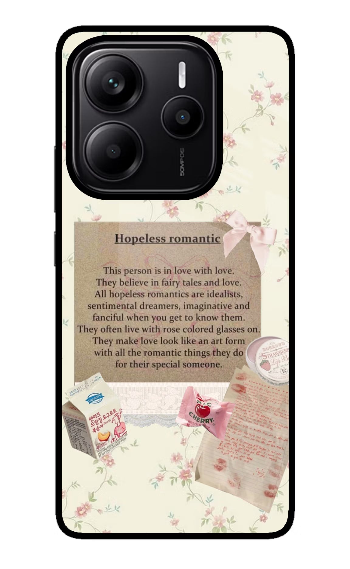 Hopeless Romantic Redmi Note 14 5G Glass Case Back Cover by Casekaro