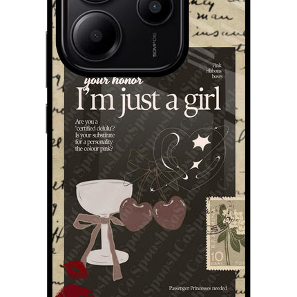 I am just a girl Redmi Note 14 5G Glass Case