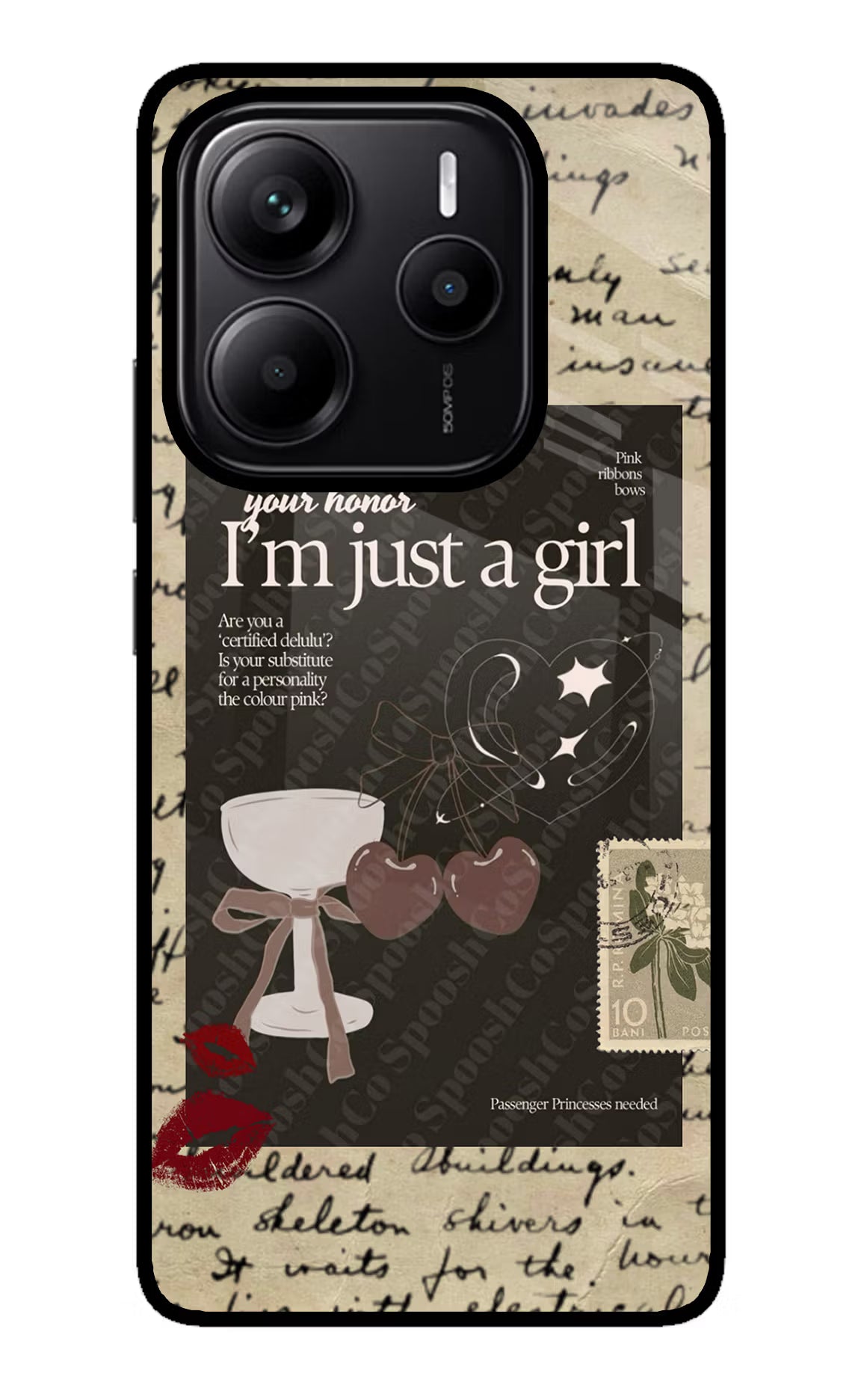 I am just a girl Redmi Note 14 5G Glass Case Back Cover by Casekaro