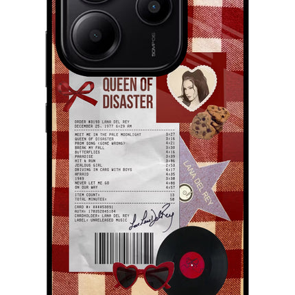 Queen of Disaster Redmi Note 14 5G Glass Case Back Cover by Casekaro
