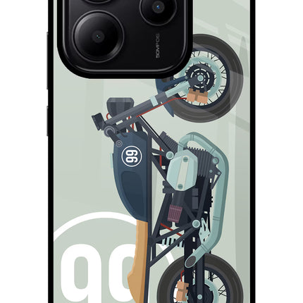 Classic Cafe Racer 99 Redmi Note 14 5G Glass Case Back Cover by Casekaro