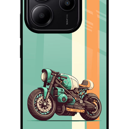 Striped Moto Drift Redmi Note 14 5G Glass Case