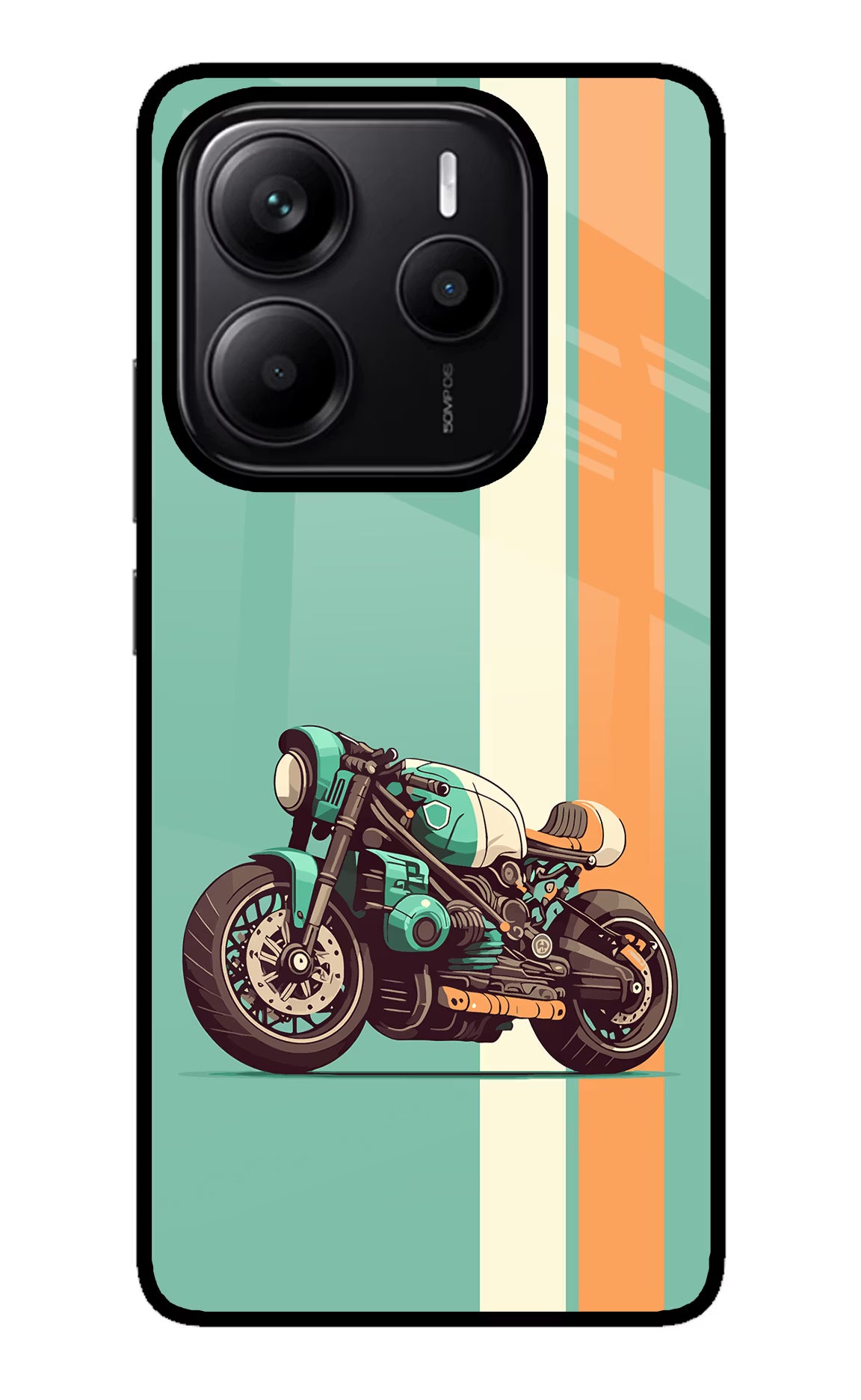 Striped Moto Drift Redmi Note 14 5G Glass Case