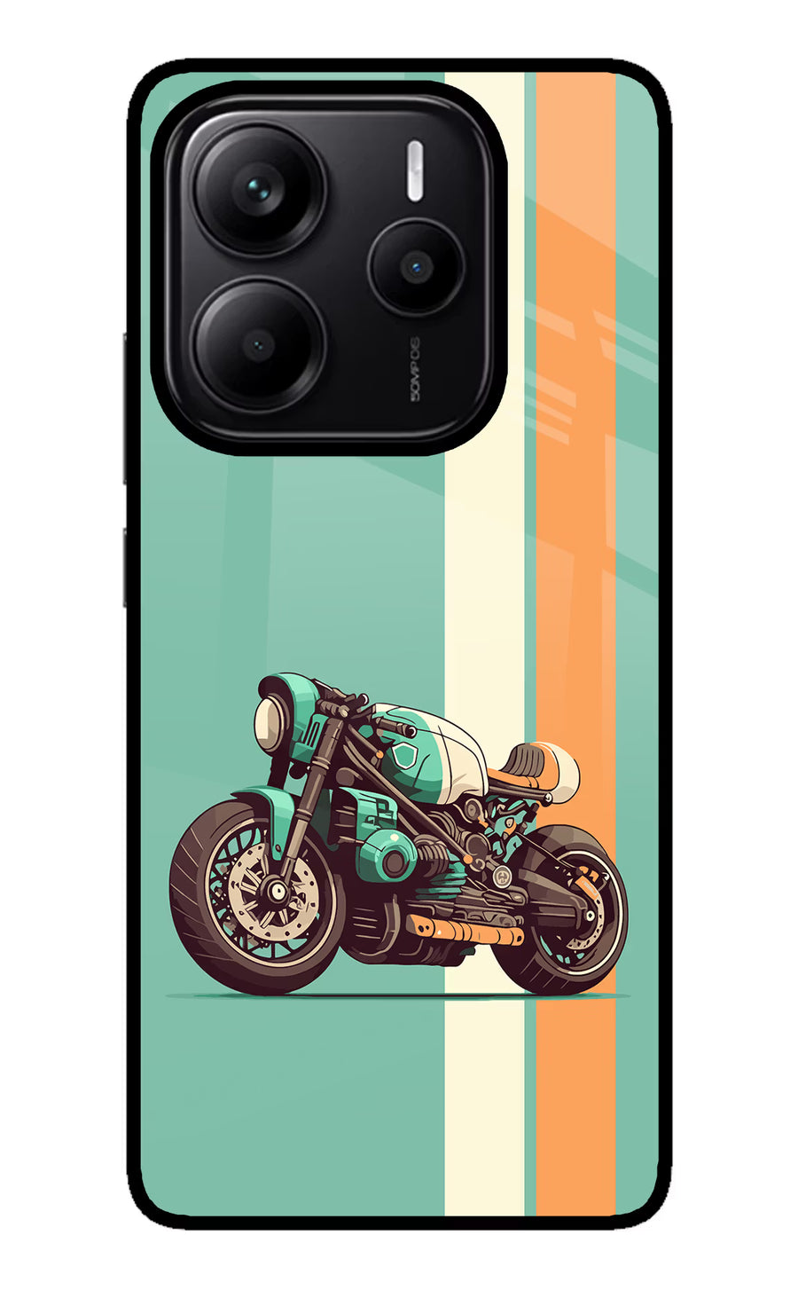 Striped Moto Drift Redmi Note 14 5G Back Cover, Metal case