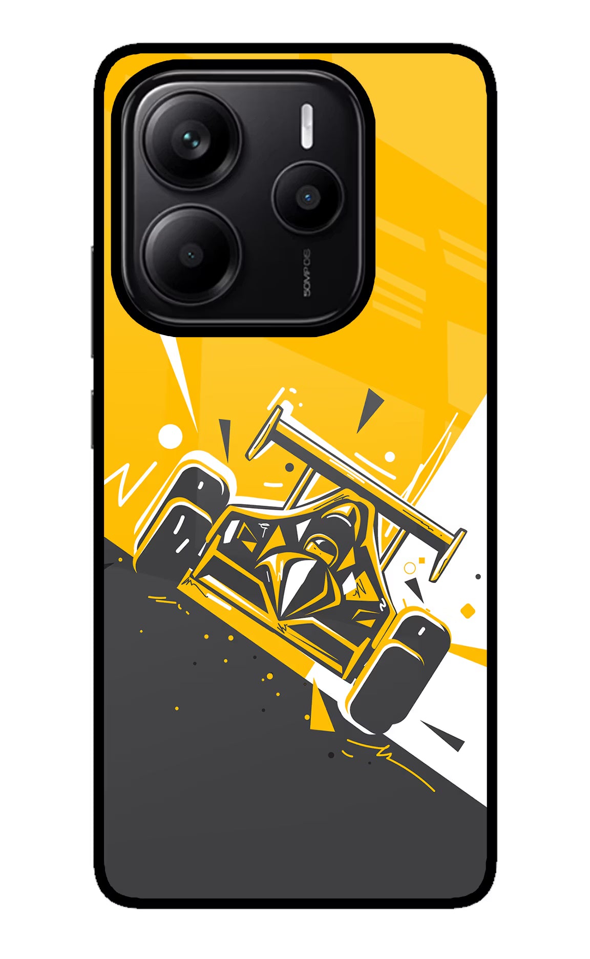 Track King Redmi Note 14 5G Glass Case Back Cover by Casekaro