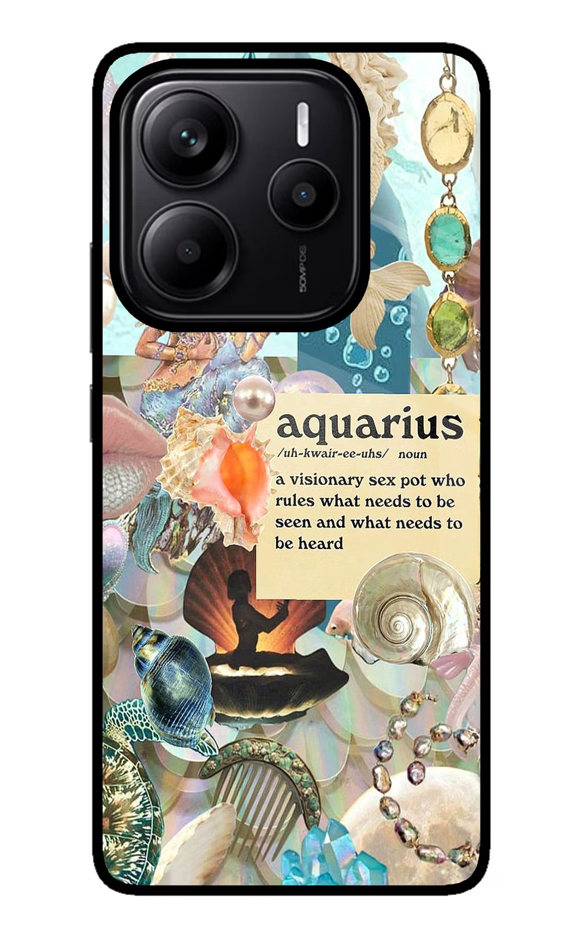 Aquarius Zodiac Redmi Note 14 5G Glass Case