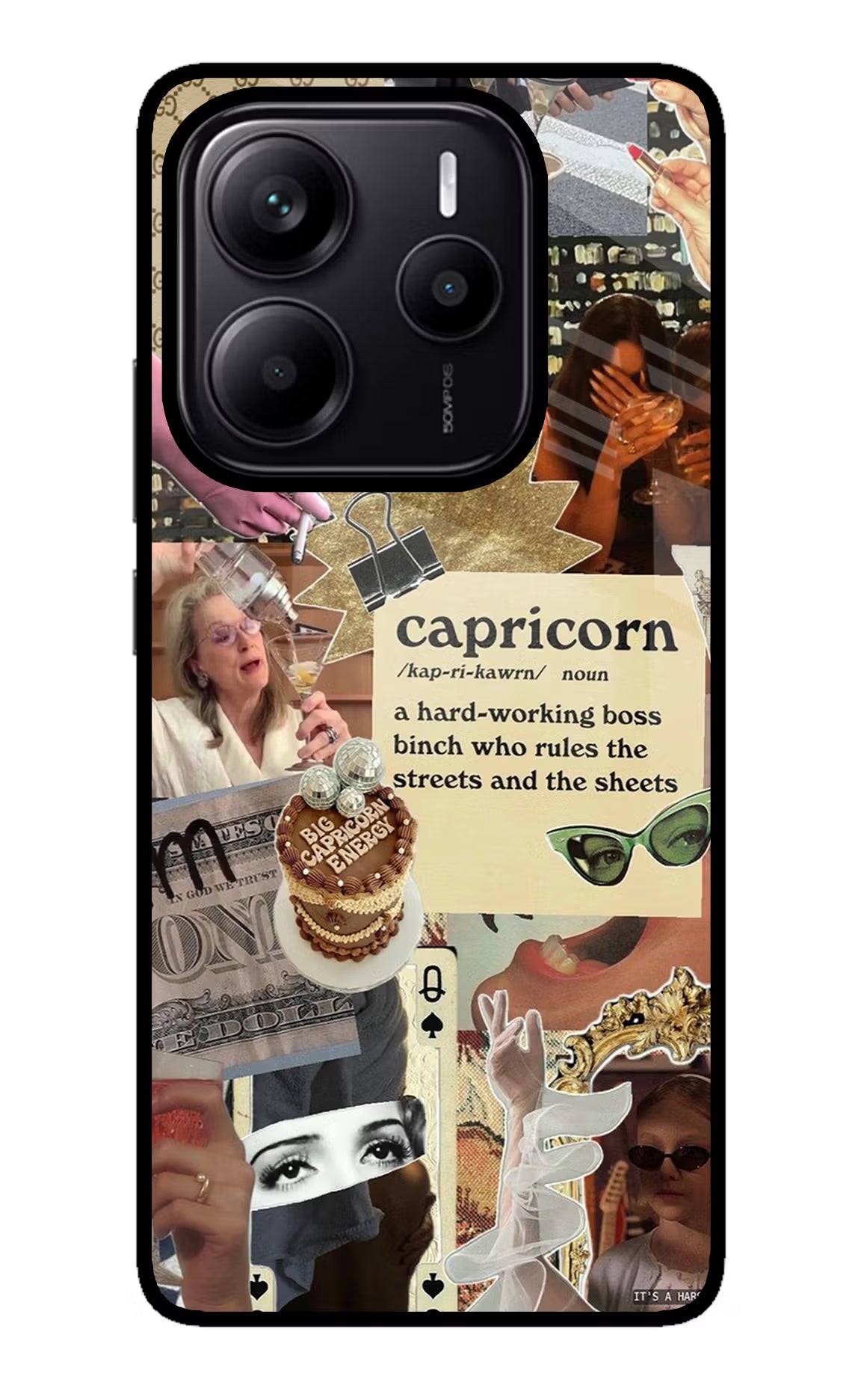 Capricorn Zodiac Redmi Note 14 5G Glass Case Back Cover by Casekaro