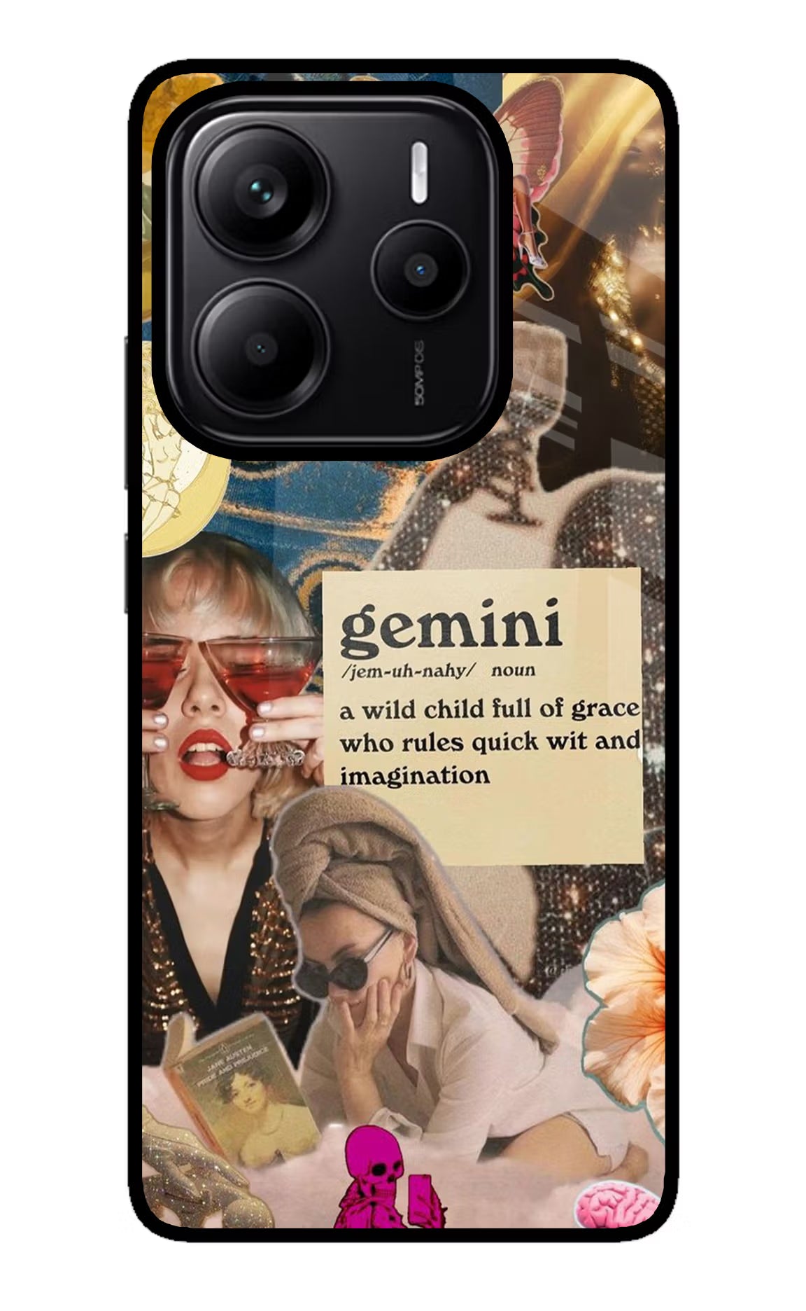 Gemini Zodiac Redmi Note 14 5G Glass Case Back Cover by Casekaro
