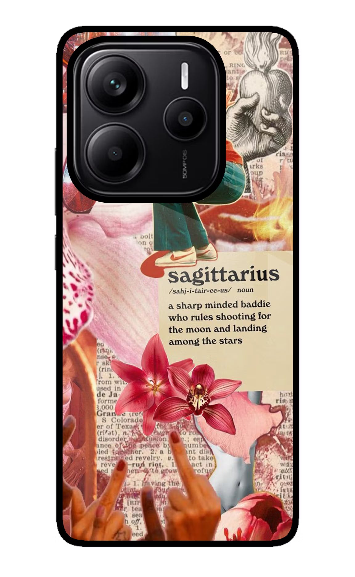 Sagittarius Zodiac Redmi Note 14 5G Glass Case Back Cover by Casekaro