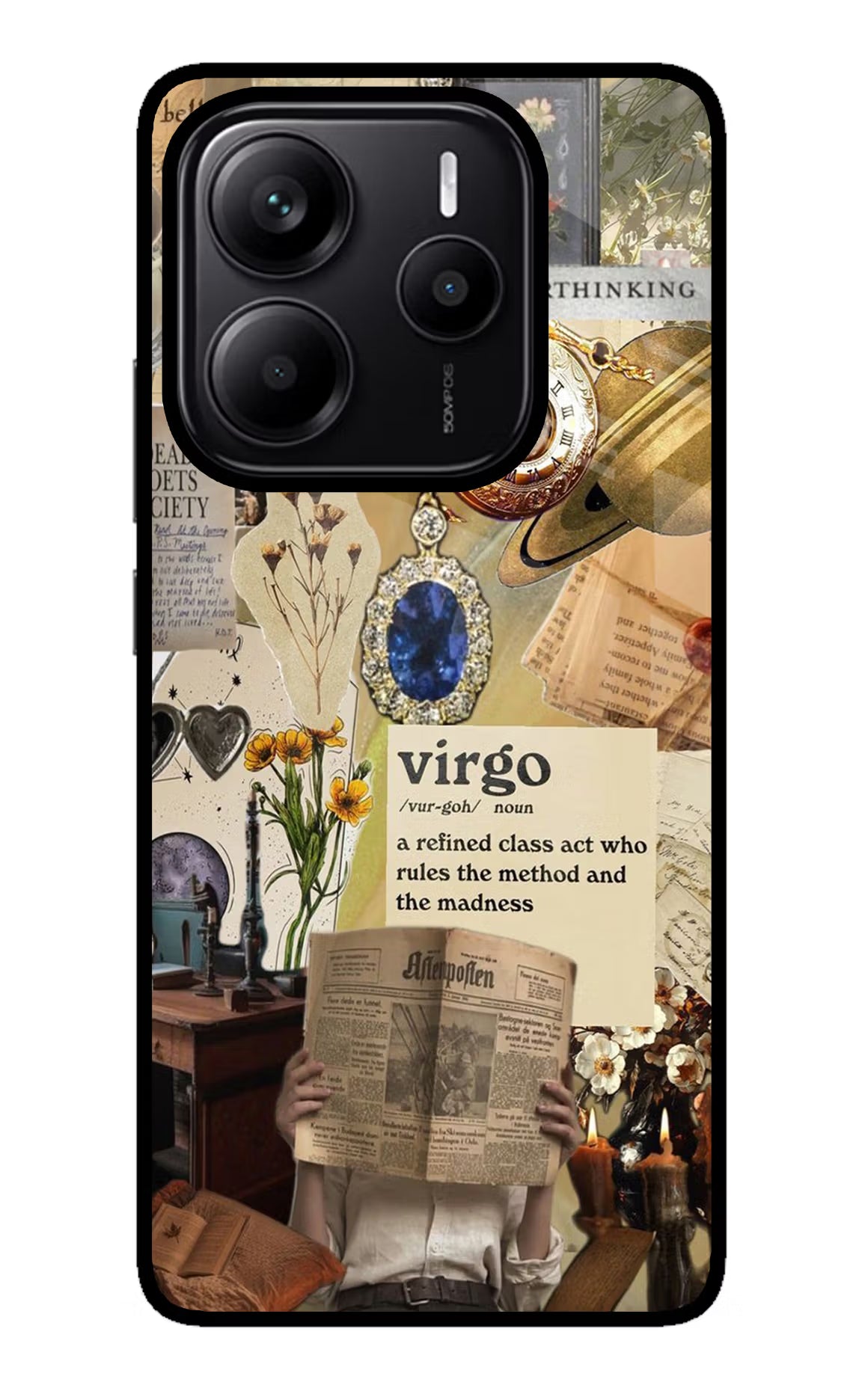 Virgo Zodiac Redmi Note 14 5G Glass Case Back Cover by Casekaro